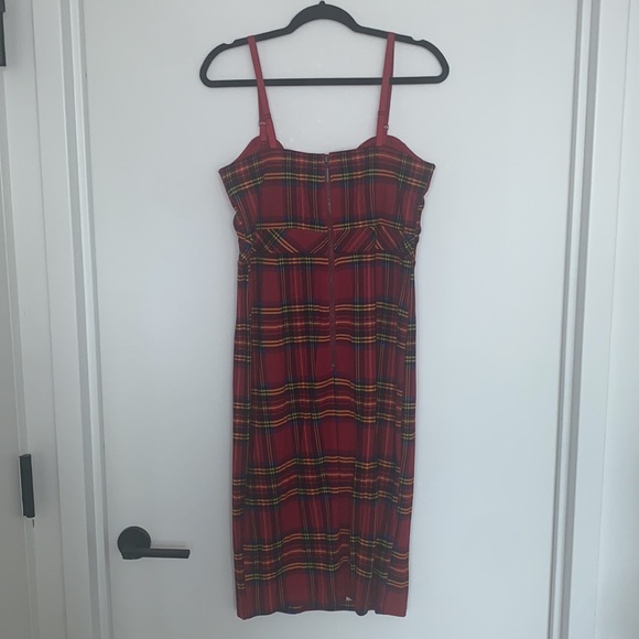 Betsey Johnson Torrid Collaboration Red Tartan Ponte Plaid Dress - Picture 9 of 10